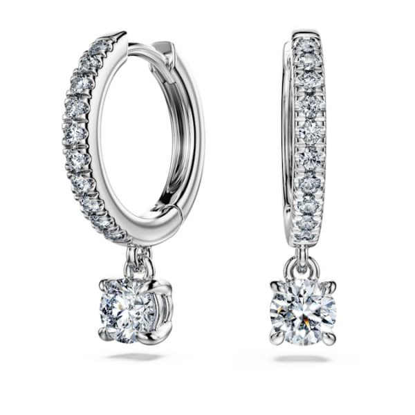 Eternity drop earrings Lab-grown diamonds 0.7 ct tw, Round shape, 14K white gold - Image 2