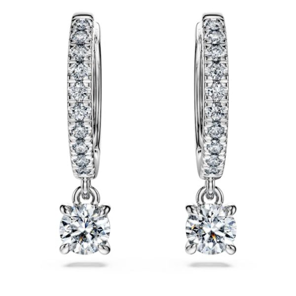 Eternity drop earrings Lab-grown diamonds 0.7 ct tw, Round shape, 14K white gold - Image 3