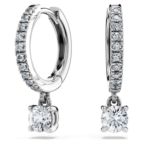 Eternity drop earrings Lab-grown diamonds 0.7 ct tw, Round shape, 14K white gold - Image 7