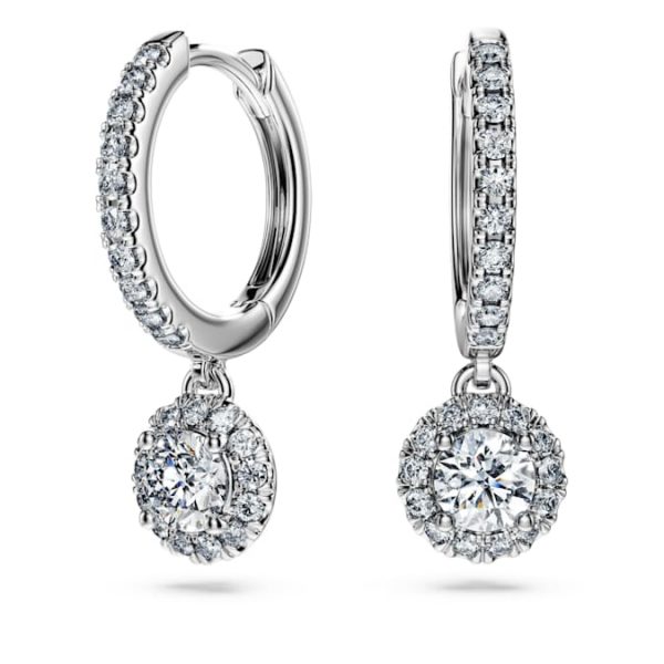 Eternity drop earrings Lab-grown diamonds 1.1 ct tw, Round shape, 14K white gold - Image 2