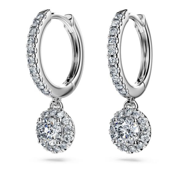 Eternity drop earrings Lab-grown diamonds 1.1 ct tw, Round shape, 14K white gold - Image 4