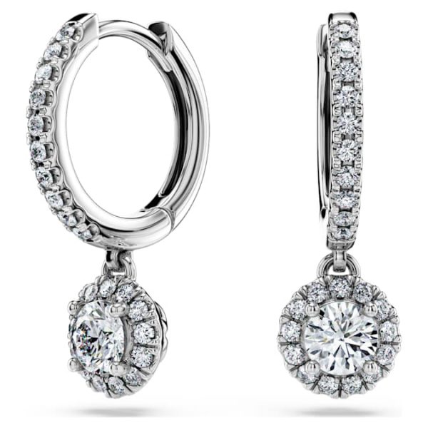 Eternity drop earrings Lab-grown diamonds 1.1 ct tw, Round shape, 14K white gold - Image 7