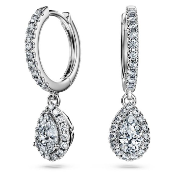 Eternity drop earrings Lab-grown diamonds 1.25 ct tw, Mixed shapes, 14K white gold - Image 2
