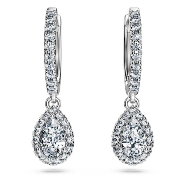 Eternity drop earrings Lab-grown diamonds 1.25 ct tw, Mixed shapes, 14K white gold - Image 3