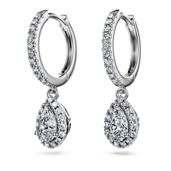 Eternity drop earrings Lab-grown diamonds 1.25 ct tw, Mixed shapes, 14K white gold - Image 4