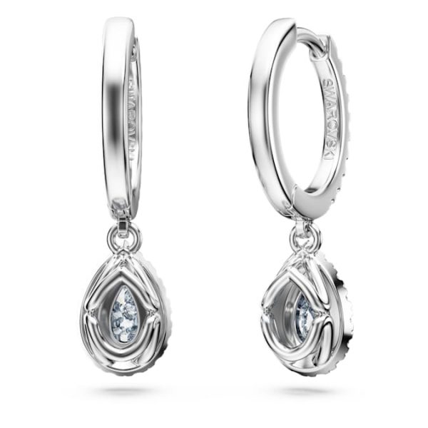 Eternity drop earrings Lab-grown diamonds 1.25 ct tw, Mixed shapes, 14K white gold - Image 5