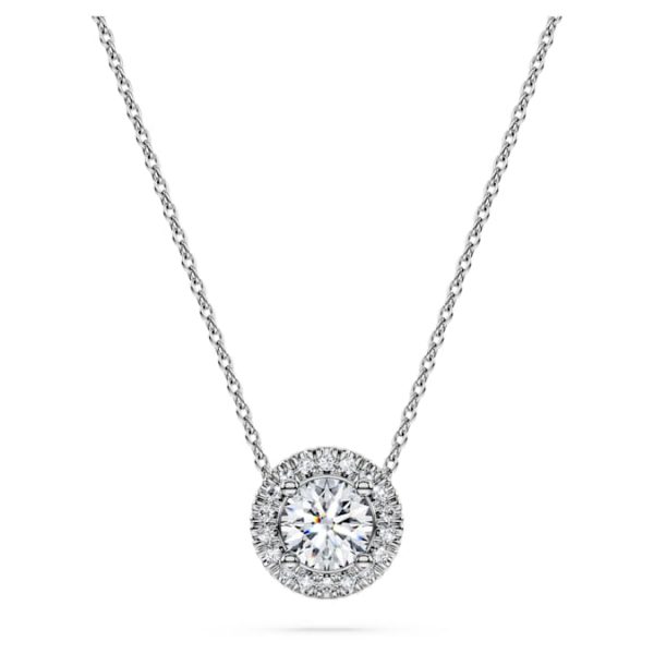 Eternity halo solitaire pendant Lab-grown diamonds 0.59 ct tw, Round shape, 14K white gold - Image 2