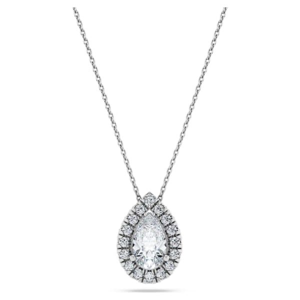 Eternity halo solitaire pendant Lab-grown diamonds 1 ct tw, Pear shape, 14K white gold - Image 7