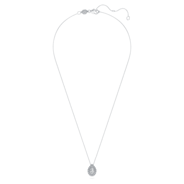 Eternity halo solitaire pendant Lab-grown diamonds 1 ct tw, Pear shape, 14K white gold - Image 3