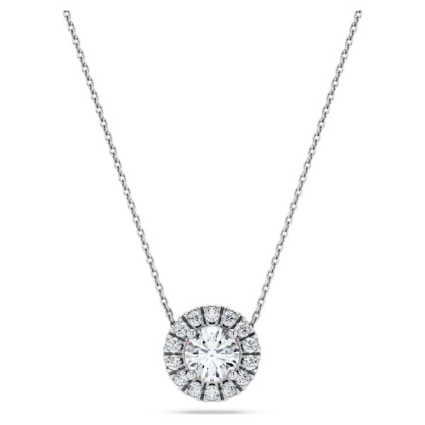 Eternity halo solitaire pendant Lab-grown diamonds 1 ct tw, Round shape, 14K white gold - Image 7