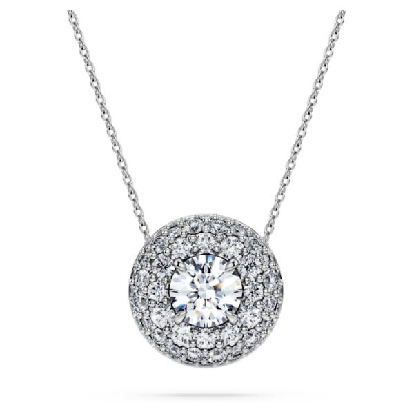 Eternity halo solitaire pendant Lab-grown diamonds 2 ct tw, Round shape, 14K white gold - Image 2
