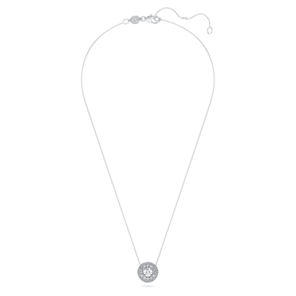 Eternity halo solitaire pendant Lab-grown diamonds 2 ct tw, Round shape, 14K white gold - Image 3