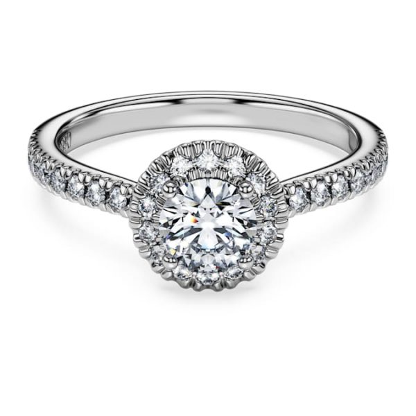 Eternity halo solitaire ring Lab-grown diamonds 0.8 ct tw, Round shape, 14K white gold - Image 2