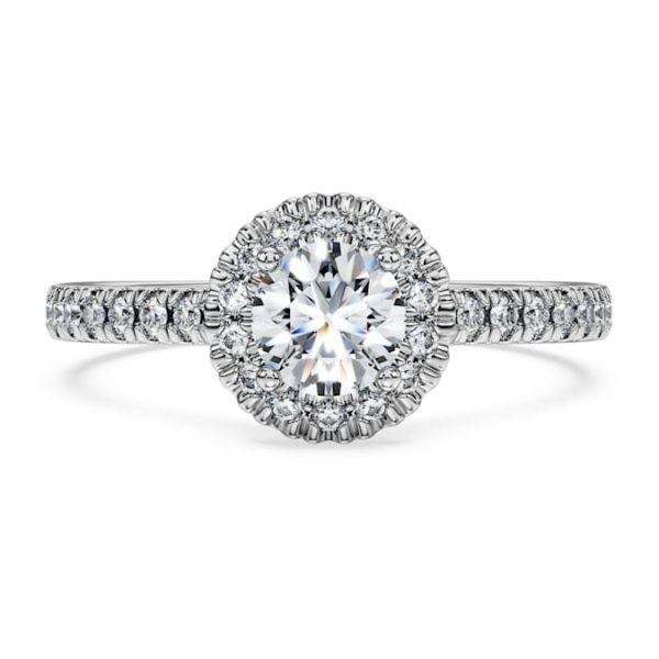 Eternity halo solitaire ring Lab-grown diamonds 0.8 ct tw, Round shape, 14K white gold - Image 3