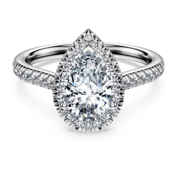 Eternity halo solitaire ring Lab-grown diamonds 1.3 ct tw, Mixed shapes, 14K white gold - Image 2