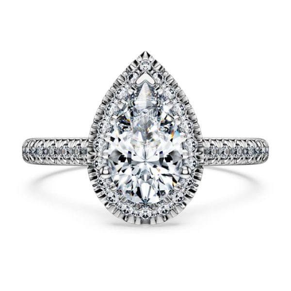 Eternity halo solitaire ring Lab-grown diamonds 1.3 ct tw, Mixed shapes, 14K white gold - Image 3