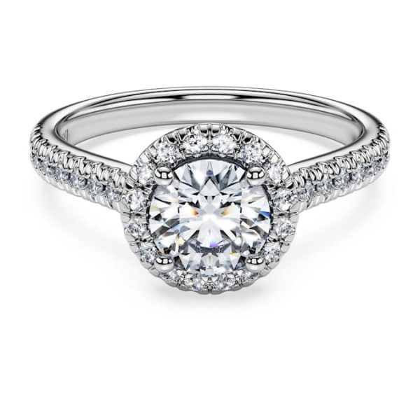 Eternity halo solitaire ring Lab-grown diamonds 1.33 ct tw, Round shape, 14K white gold - Image 2