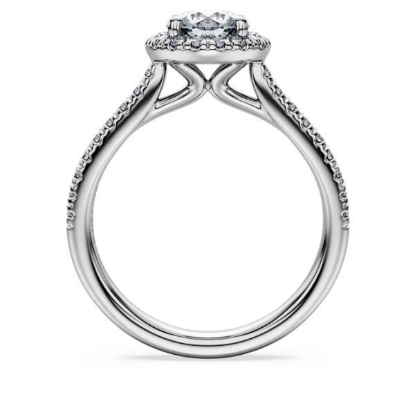 Eternity halo solitaire ring Lab-grown diamonds 1.33 ct tw, Round shape, 14K white gold - Image 5
