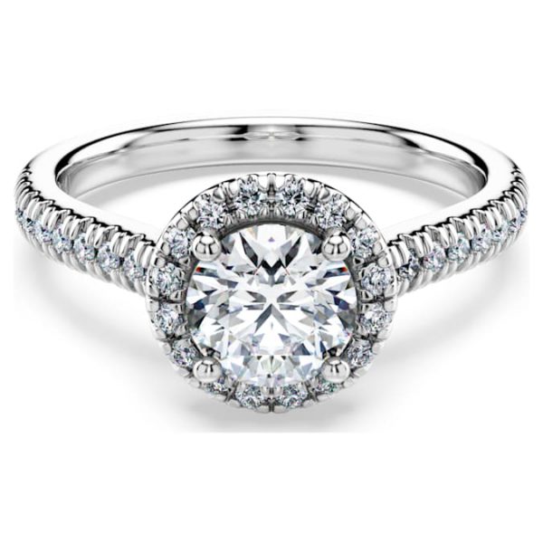 Eternity halo solitaire ring Lab-grown diamonds 1.33 ct tw, Round shape, 14K white gold - Image 7