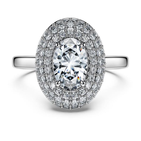 Eternity halo solitaire ring Lab-grown diamonds 1.5 ct tw, Mixed shapes, 14K white gold - Image 3