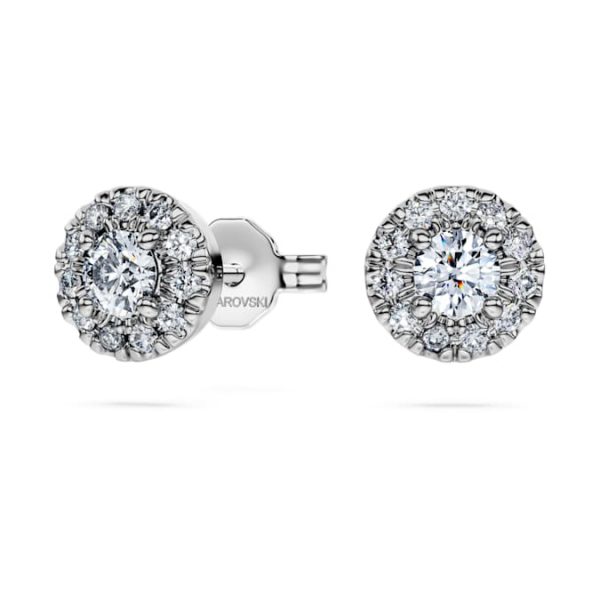 Eternity halo stud earrings Lab-grown diamonds 0.45 ct tw, Round shape, Sterling silver - Image 3