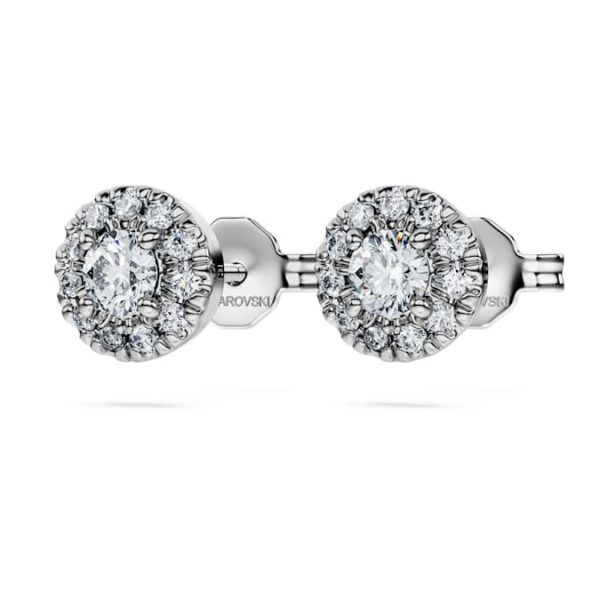 Eternity halo stud earrings Lab-grown diamonds 0.45 ct tw, Round shape, Sterling silver - Image 4
