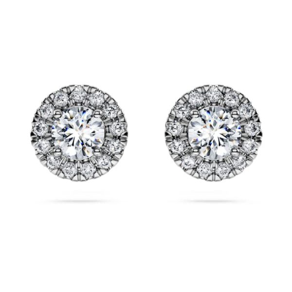 Eternity halo stud earrings Lab-grown diamonds 0.75 ct tw, Round shape, 14K white gold - Image 2