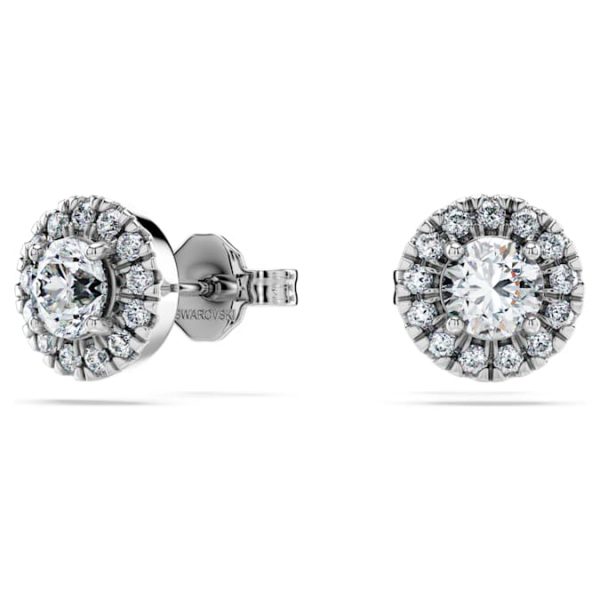 Eternity halo stud earrings Lab-grown diamonds 0.75 ct tw, Round shape, 14K white gold - Image 7