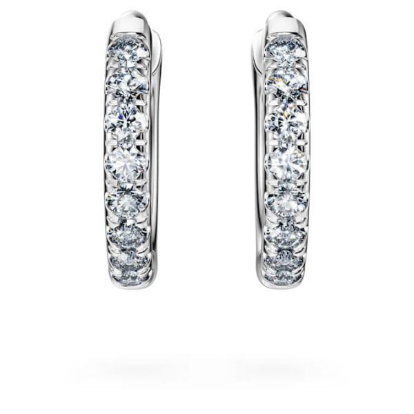 Eternity hoop earrings Lab-grown diamonds 0.1 ct tw, Round shape, Small, 14K white gold - Image 3