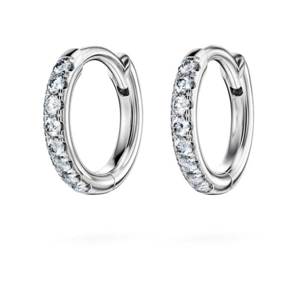 Eternity hoop earrings Lab-grown diamonds 0.1 ct tw, Round shape, Small, 14K white gold - Image 4