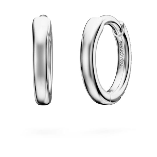 Eternity hoop earrings Lab-grown diamonds 0.1 ct tw, Round shape, Small, 14K white gold - Image 5