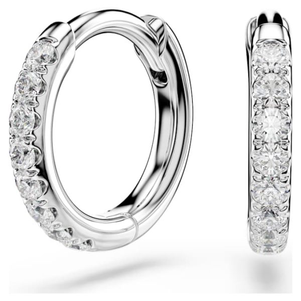 Eternity hoop earrings Lab-grown diamonds 0.1 ct tw, Round shape, Small, 14K white gold - Image 7