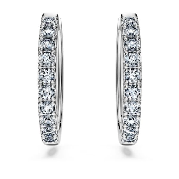 Eternity hoop earrings Lab-grown diamonds 0.5 ct tw, Round shape, Sterling silver - Image 3