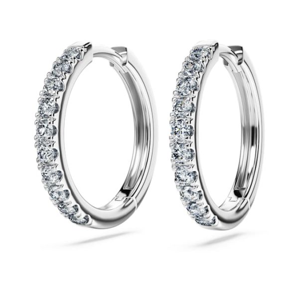 Eternity hoop earrings Lab-grown diamonds 0.5 ct tw, Round shape, Sterling silver - Image 4