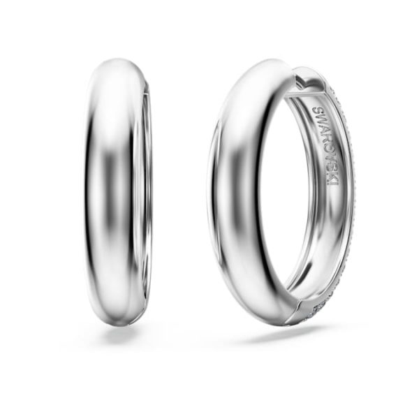 Eternity hoop earrings Lab-grown diamonds 2 ct tw, Round shape, 14K white gold - Image 5