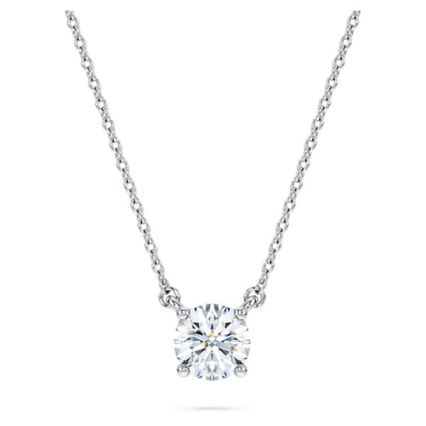 Eternity solitaire pendant Lab-grown diamonds 0.5 ct tw, Round shape, 14K white gold - Image 2