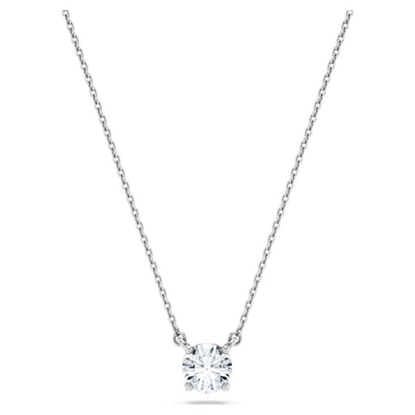 Eternity solitaire pendant Lab-grown diamonds 0.5 ct tw, Round shape, 14K white gold - Image 7