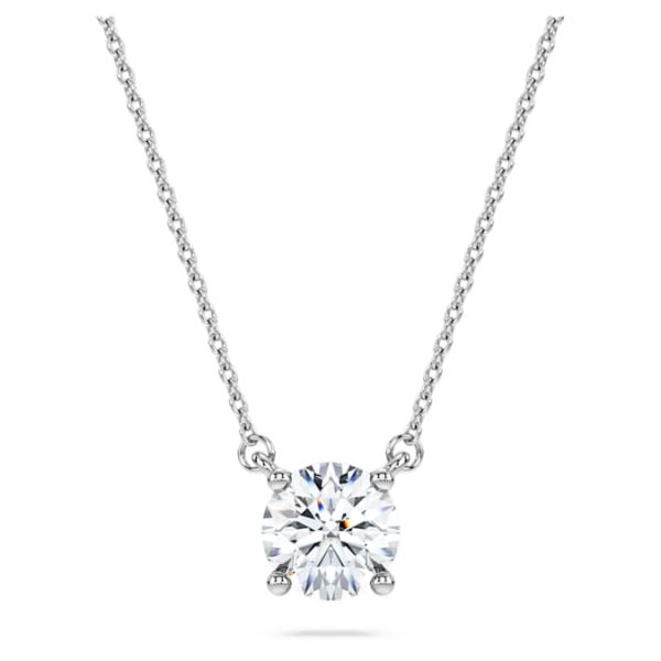 Eternity solitaire pendant Lab-grown diamonds 1 ct tw, Round shape, 14K white gold - Image 2