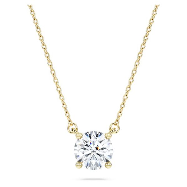 Eternity solitaire pendant Lab-grown diamonds 1 ct tw, Round shape, 14K yellow gold - Image 2