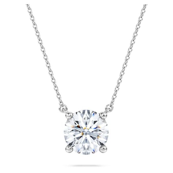 Eternity solitaire pendant Lab-grown diamonds 2 ct tw, Round shape, 14K white gold - Image 2