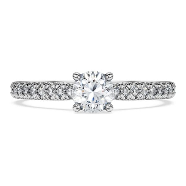 Eternity solitaire ring Lab-grown diamonds 0.7 ct tw, Round shape, 14K white gold - Image 3