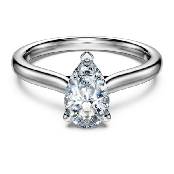 Eternity solitaire ring Lab-grown diamonds 1 ct tw, Pear shape, 14K white gold - Image 2
