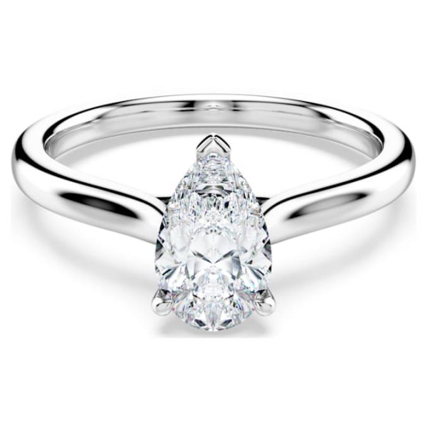 Eternity solitaire ring Lab-grown diamonds 1 ct tw, Pear shape, 14K white gold - Image 7