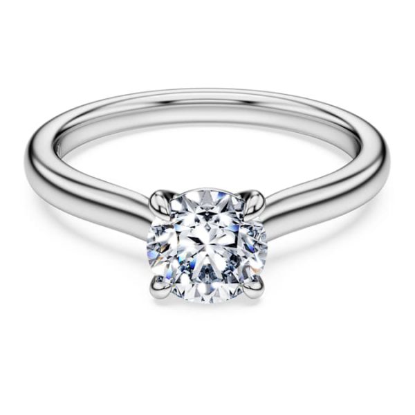 Eternity solitaire ring Lab-grown diamonds 1 ct tw, Round shape, 14K white gold - Image 2
