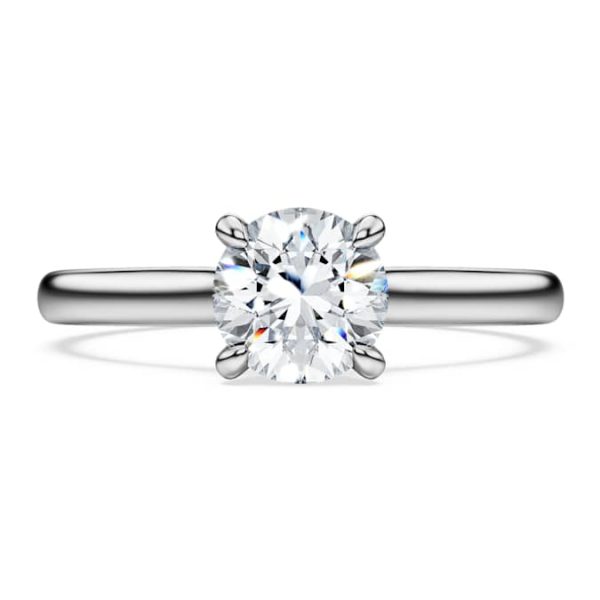 Eternity solitaire ring Lab-grown diamonds 1 ct tw, Round shape, 14K white gold - Image 3