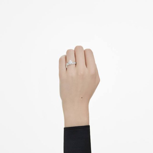Eternity solitaire ring Lab-grown diamonds 1 ct tw, Round shape, 14K white gold - Image 7