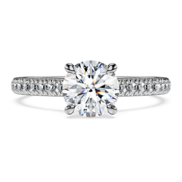 Eternity solitaire ring Lab-grown diamonds 1.2 ct tw, Round shape, 14K white gold - Image 2