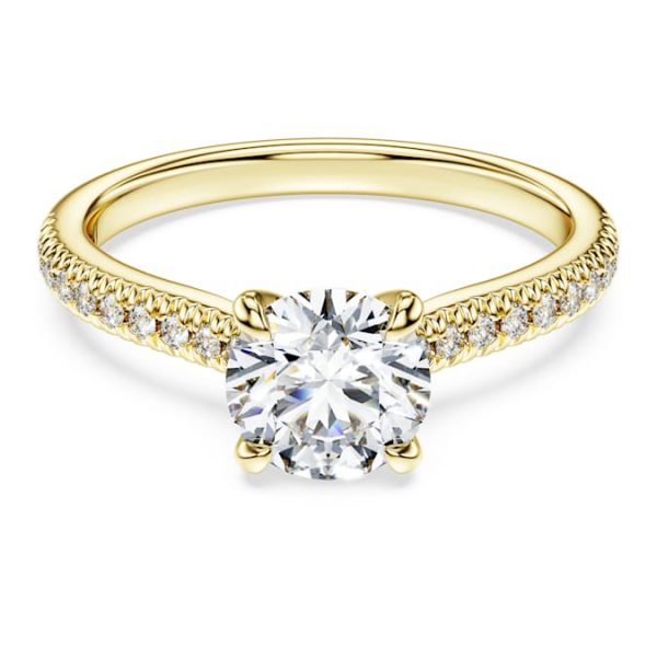 Eternity solitaire ring Lab-grown diamonds 1.2 ct tw, Round shape, 14K yellow gold - Image 2