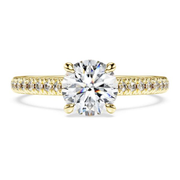 Eternity solitaire ring Lab-grown diamonds 1.2 ct tw, Round shape, 14K yellow gold - Image 3