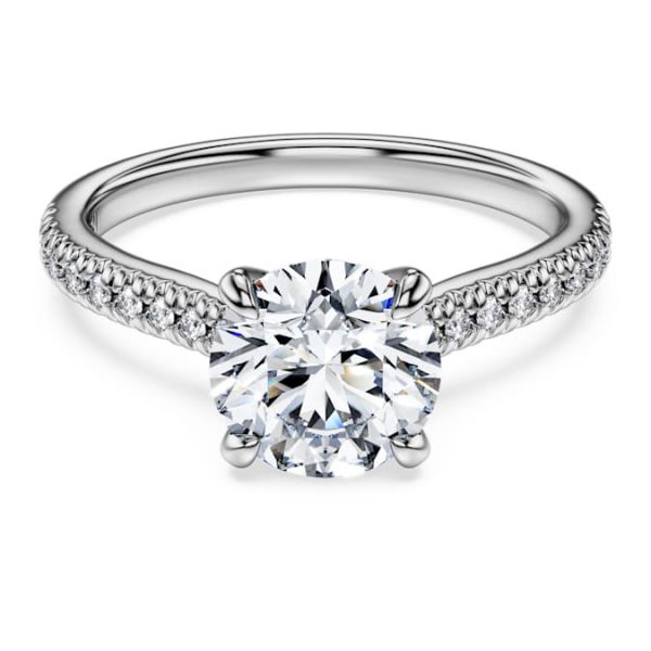 Eternity solitaire ring Lab-grown diamonds 1.7 ct tw, Round shape, 14K white gold - Image 2